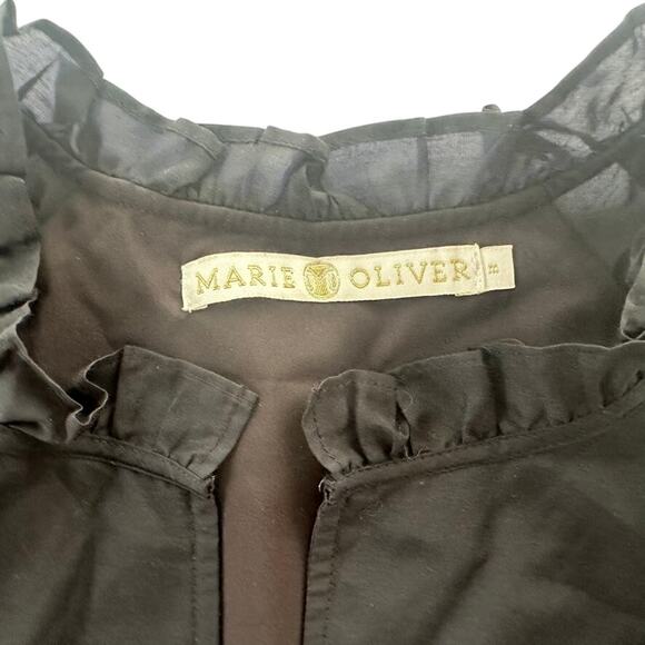 Marie Oliver Day Dress Black Size Medium Babydoll Silk Cotton Loose Fit - Picture 4 of 7